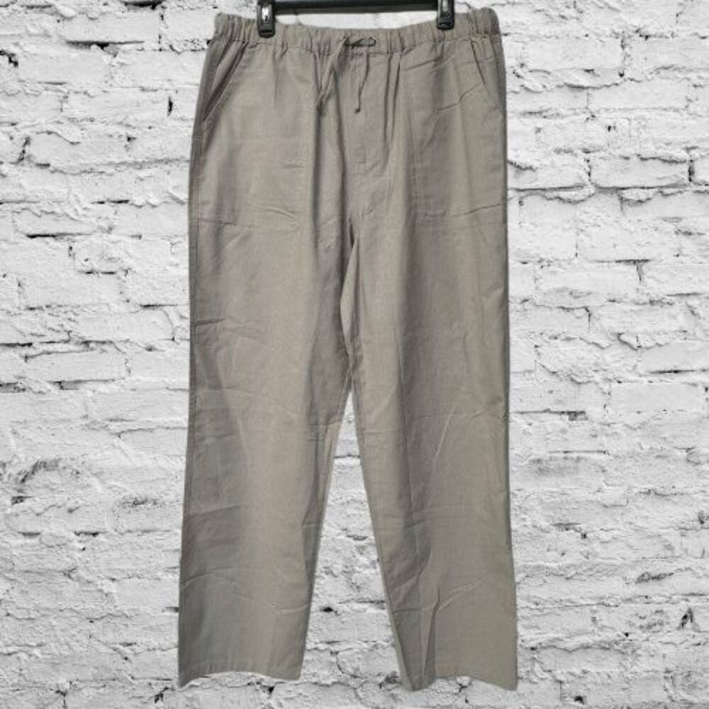 utcoco Qiuse Mens XL  Casual Loose Fit Straight-Legs Stretchy Waist Beach Pants